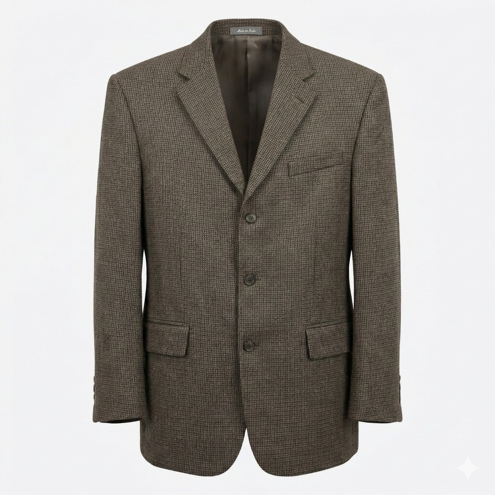 Oscar de la Renta Blazer Mens 44R 100% Lambswool Sport Coat Houndstooth Jacket